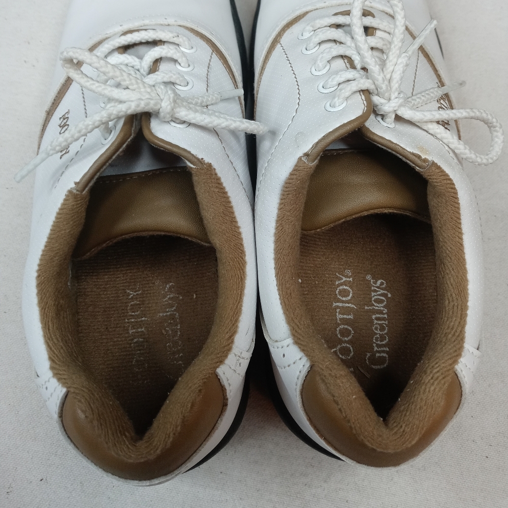 FootJoy Women's White and Brown Athletic Golf Shoes - Picture 6 of 8